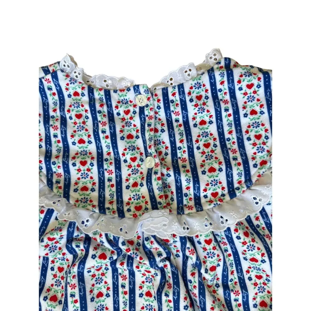 Lanz of Salzburg Girls Tyrolean Flannel Nightgown in Blue Size Large (10/12) NEW